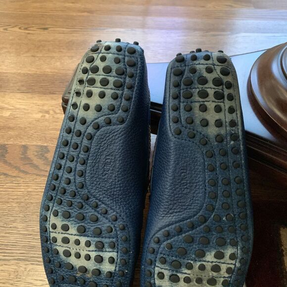 Tod\'s Blue Navy Leather Driving Loafers 7.5 + Dust Bag main image 7